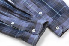 画像6: 00s ラルフローレン MCMEEL タータンチェック マチ付き 三点留め ボタンダウン コットンシャツ L★インド綿 (6)