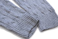 画像6: 90s ポロ ラルフローレン ワンポイント Vネック ケーブル編み シルクニット セーター 杢グレー XL (6)