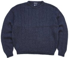 画像1: 00s USA製 EddieBauerエディーバウアー コットン×アクリルニット セーター チャコールグレー L (1)
