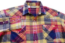 画像3: 80s USA製 gold collection by KARMAN マドラスチャック コットン ウエスタンシャツ XL (3)