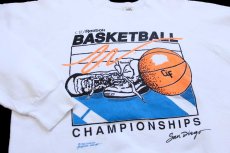 画像3: 90s USA製 CIF/Reebokリーボック BASKETBALL スニーカー 蛍光プリント スウェット 白 XL (3)