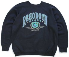 画像1: 90s USA製 REHOBOTH BEACH DELAWARE スウェット 黒 XL (1)