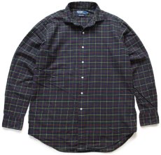 画像1: 00s ポロ ラルフローレン ESTATE SPORT タータンチェック ワイドカラー コットンシャツ L (1)