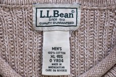 画像4: L.L.Bean 無地 ロールネック ローゲージ コットンニット セーター ブラウンベージュ×ナチュラル ミックス XL-R (4)