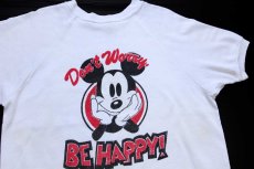 画像3: 80s USA製 Don't Worry, BE HAPPY! ミッキー マウス 半袖スウェット 白 XL (3)