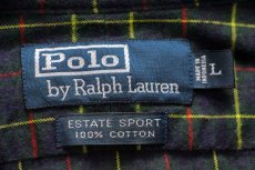 画像4: 00s ポロ ラルフローレン ESTATE SPORT タータンチェック ワイドカラー コットンシャツ L (4)