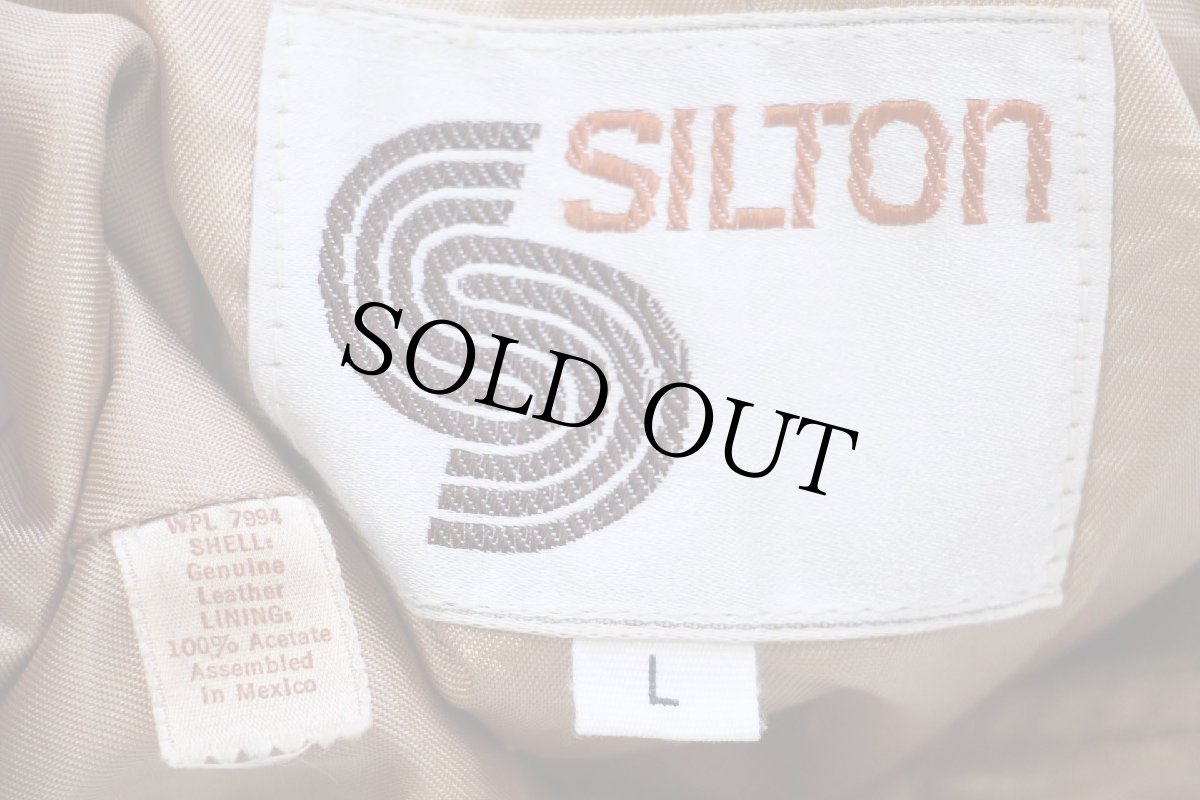 画像4: 70s メキシコ製 SILTON スエード レザーベスト 茶 L (4)