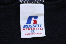 画像4: 00s メキシコ製 RUSSELLラッセル 無地 ハイネック ハーフジップ スウェット 黒 XL★ブランク (4)