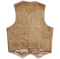 画像2: 70s メキシコ製 SILTON スエード レザーベスト 茶 L (2)
