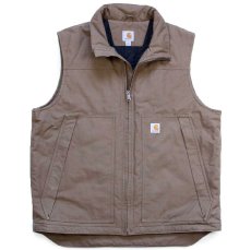 画像1: carharttカーハート QUICK DUCK JEFFERSON VEST キルティングライナー ダックベスト グレーブラウン XL-T (1)