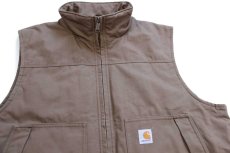 画像3: carharttカーハート QUICK DUCK JEFFERSON VEST キルティングライナー ダックベスト グレーブラウン XL-T (3)