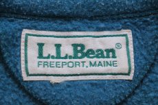 画像4: 80s L.L.Bean フリースジャケット 青緑×紺 (4)