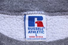 画像4: 90s USA製 RUSSELLラッセル GRALAND 前V スウェット 杢グレー L (4)