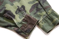 画像6: 70s USA製 FIVE BROTHERファイブブラザー ウッドランドカモ コットン ハンティングシャツ M (6)