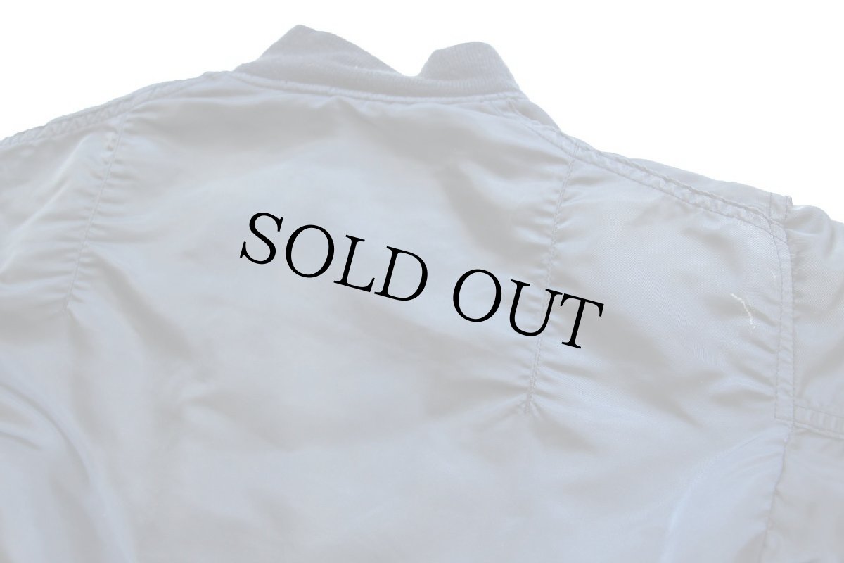 画像8: 80s USA製 ALPHAアルファ MA-1 フライトジャケット 紺 フェード XL (8)