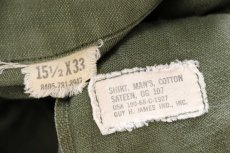 画像5: 60s 米軍 U.S.AIR FORCEパッチ付き コットンサテン ユーティリティシャツ オリーブグリーン 15.5 (5)