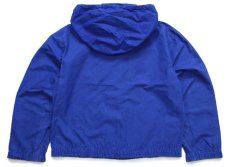 画像2: 90s ラルフローレン ワンポイント チンスト&フード付き コットンポプリン ジャケット 青 ボーイズM (2)