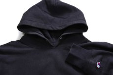 画像3: 00s Championチャンピオン 無地 目無し リバースウィーブ スウェットパーカー 黒 XL★フーディー ブランク ブックストア (3)