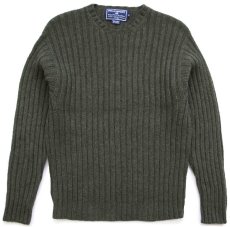 画像1: 90s POLO SPORT ポロ スポーツ ラルフローレン ラムウールニット セーター オリーブグリーン XL (1)