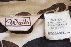 画像4: 80s USA製 Walls ダックハンターカモ コットンポプリン ハンティングシャツ L-R (4)