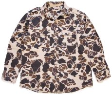 画像1: 80s USA製 Walls ダックハンターカモ コットンポプリン ハンティングシャツ L-R (1)