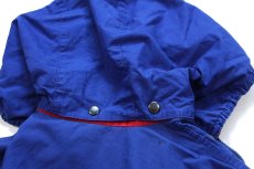 画像5: 90s ラルフローレン ワンポイント チンスト&フード付き コットンポプリン ジャケット 青 ボーイズM (5)