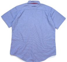 画像2: 00s RIVERSIDE Budweiserバドワイザー ロゴ刺繍 ボタンダウン 半袖 ワークシャツ ブルーグレー (2)