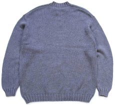 画像2: 90s EddieBauerエディーバウアー 無地 ハーフジップ コットンニット セーター グレー XL (2)