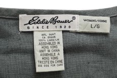 画像4: 90s EddieBauerエディーバウアー ニット 切り替え リネンベスト グリーングレー W-L (4)