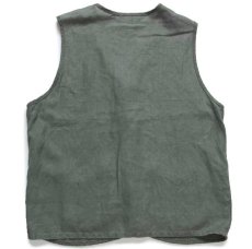 画像2: 90s EddieBauerエディーバウアー ニット 切り替え リネンベスト グリーングレー W-L (2)