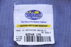 画像6: 00s RIVERSIDE Budweiserバドワイザー ロゴ刺繍 ボタンダウン 半袖 ワークシャツ ブルーグレー (6)