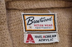 画像4: 60s Brentwood 無地 Vネック アクリルニット セーター 薄茶 M (4)