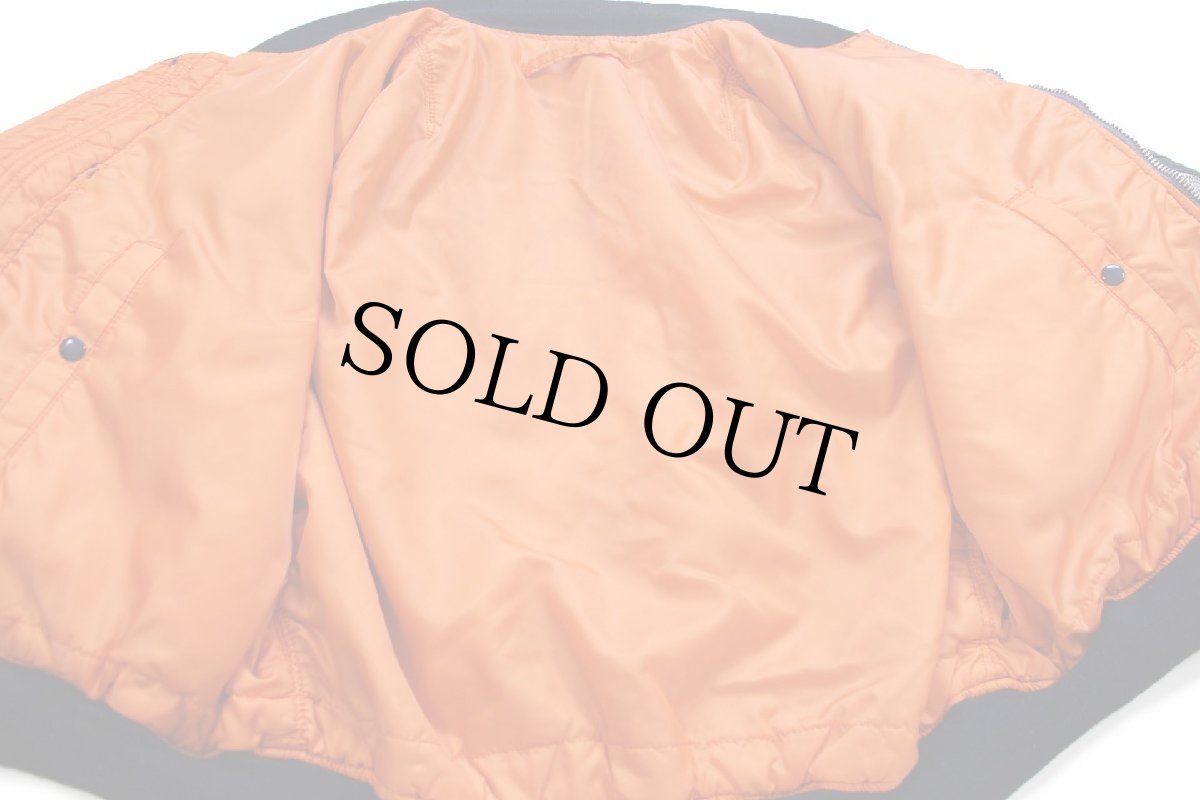 画像6: 80s USA製 ALPHAアルファ MA-1 フライトジャケット 紺 フェード XL (6)