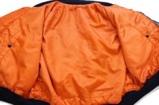 画像6: 80s USA製 ALPHAアルファ MA-1 フライトジャケット 紺 フェード XL (6)