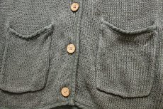 画像6: 90s EddieBauerエディーバウアー ニット 切り替え リネンベスト グリーングレー W-L (6)