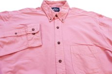 画像3: 80s USA製 Woolrichウールリッチ 無地 ボタンダウン コットンシャツ ピンク L (3)