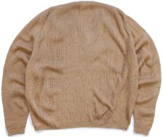 画像2: 60s Brentwood 無地 Vネック アクリルニット セーター 薄茶 M (2)