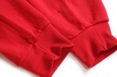 画像7: 80s USA製 Walt Disney World ミッキー マウス ひび割れプリント ダメージ スウェット ジップパーカー 赤 XL★フーディー (7)