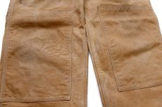 画像7: 90s USA製 carharttカーハート ダブルニー ダック地 オーバーオール 茶 W38 L30 (7)