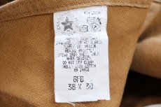 画像5: 90s USA製 carharttカーハート ダブルニー ダック地 オーバーオール 茶 W38 L30 (5)