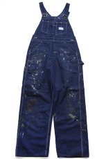 画像2: 70s USA製 Sears ペンキ飛び バットダイ デニム オーバーオール W32 L30 (2)