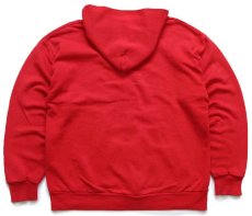 画像2: 80s USA製 Walt Disney World ミッキー マウス ひび割れプリント ダメージ スウェット ジップパーカー 赤 XL★フーディー (2)