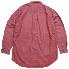 画像2: 90s USA製 Woolrichウールリッチ 無地 ボタンダウン コットン シャモアクロスシャツ 薄赤 L-L (2)