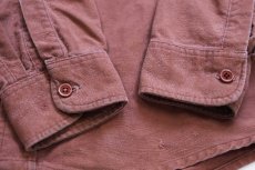 画像6: 90s USA製 OSHKOSH B'GOSH 無地 コットン シャモアクロスシャツ 小豆 フェード L (6)