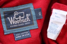 画像4: 90s USA製 Woolrichウールリッチ 無地 コットン シャモアクロスシャツ 赤 XL (4)