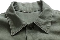 画像4: 60s 米軍 U.S.AIR FORCE パッチ付き コットンサテン ユーティリティシャツ オリーブグリーン カスタム (4)