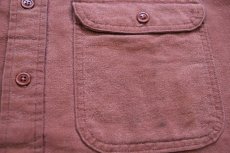 画像5: 90s USA製 OSHKOSH B'GOSH 無地 コットン シャモアクロスシャツ 小豆 フェード L (5)