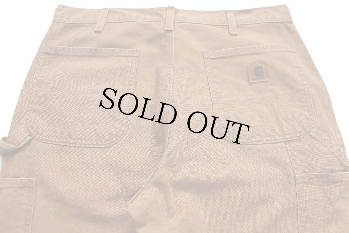 画像5: メキシコ製 carharttカーハート ダック地 ペインターパンツ 茶 W34 L32 (5)