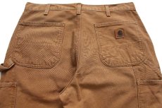 画像5: メキシコ製 carharttカーハート ダック地 ペインターパンツ 茶 W34 L32 (5)