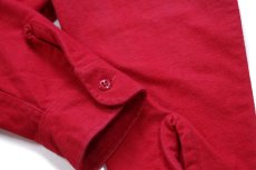 画像5: 90s USA製 Woolrichウールリッチ 無地 コットン シャモアクロスシャツ 赤 XL (5)